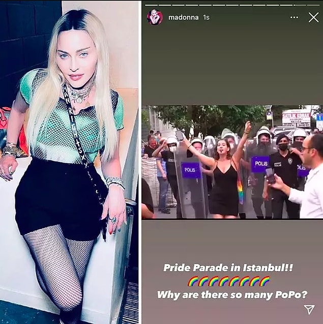 2. İstanbul'daki Onur Yürüyüşü görüntülerini paylaşan Madonna, gündeme oturdu.