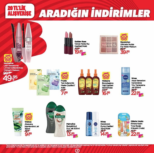 20 TL üzeri alışverişlerinizde bu katalogda gördüğünüz ürünler indirimli olacak;
