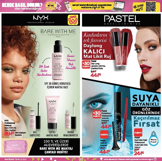 NYX ve Pastel ürünleri;