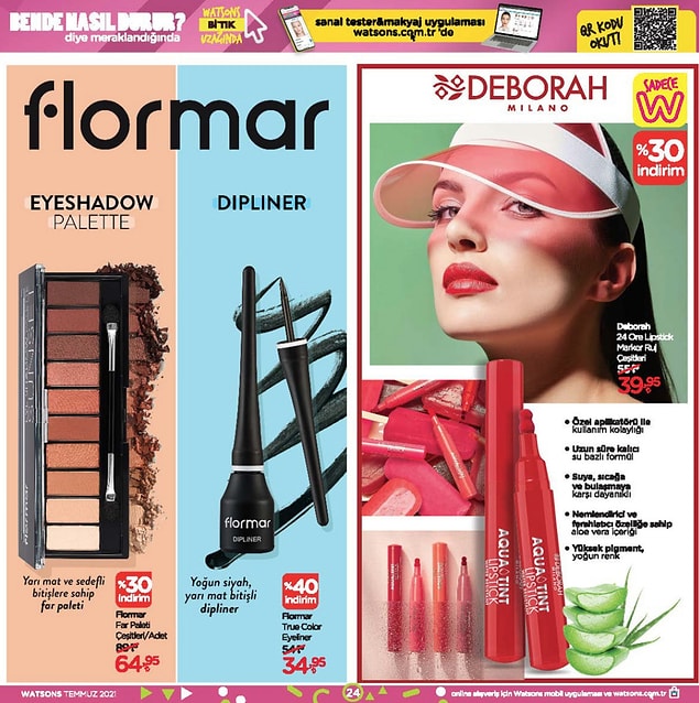 Deborah 24 One Lipstick Marker ruj çeşitleri 39,95 TL.