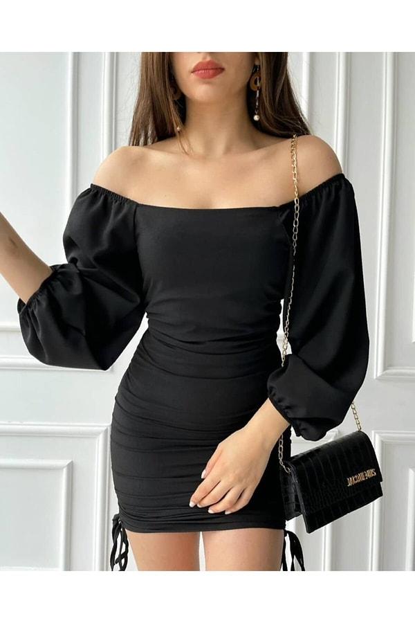 17. Siyah balon kol elbise şık bir akşam yemeği ya da bir kokteyl daveti için tercih edilebilir.
