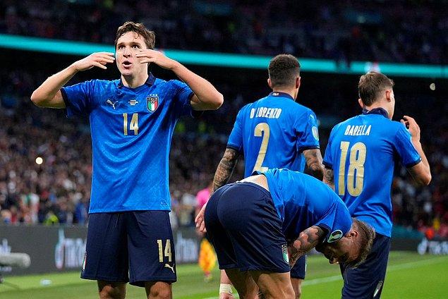 Roberto Mancini yönetiminde yenilmez bir takım kimliğiyle dikkat çeken ve 33 maçtır bileği bükülmeyen İtalya'ya 60. dakikada attığı golle Federico Chiesa'nın golüyle 1-0 öne geçti.