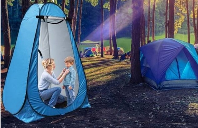 5. İster giyinme kabini, ister duş istersen de portatif tuvalet kabini...
