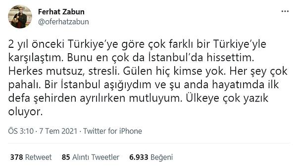 Yurt dışında yaşayan bir Twitter kullanıcısı da 2 yılın ardından geldiği Türkiye'de söylediklerimizden farklı olmayan bir gözlem yapmış.