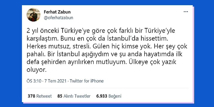 Yurt Dışında Yaşayan Bir Vatandaşın Yıllar Sonra Geldiği Türkiye'ye Dair Yorumları İçinizi Sızlatacak!