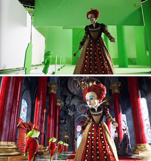 9. Tim Burton'ın Alice Harikalar Diyarında filmi özel efektlerle tam bir fantezi dünyası yaratılabileceğinin bir kanıtı olsa gerek.