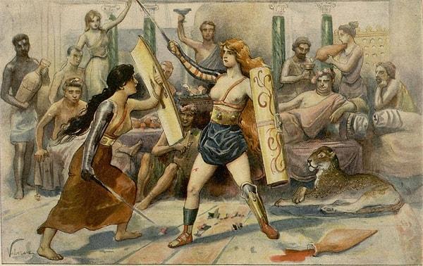 3. Antik Roma'da kadın Gladyatörler vardı!