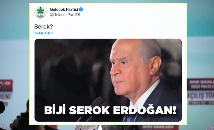 Gelecek Partisi, Bahçeli'yi 'Biji Serok Erdoğan' Sloganlarıyla Vurdu