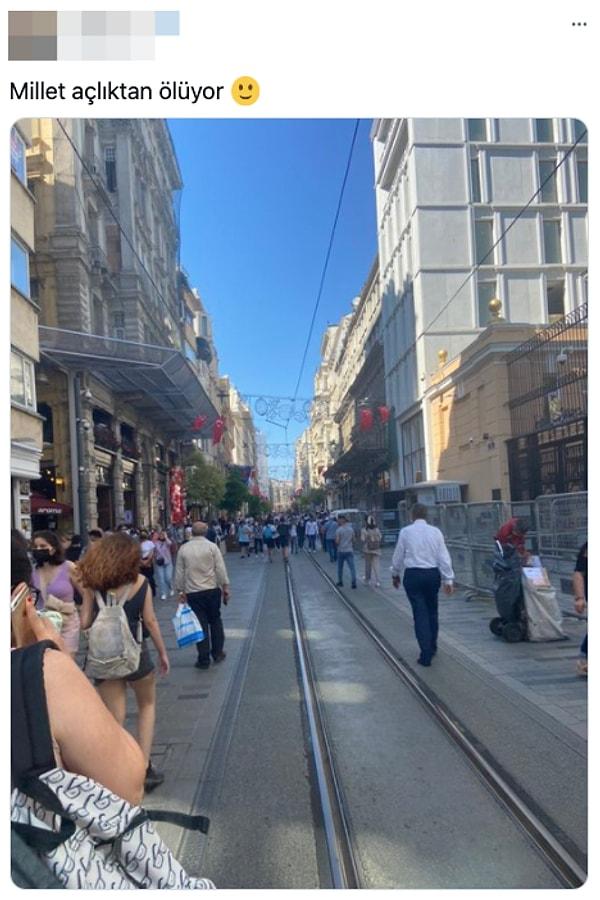 Geçtiğimiz gün Twitter'da bir kullanıcı sokakta yürüyen insanların fotoğrafını paylaşıp Türkiye'de yoksulluk olmadığını iddia etti.