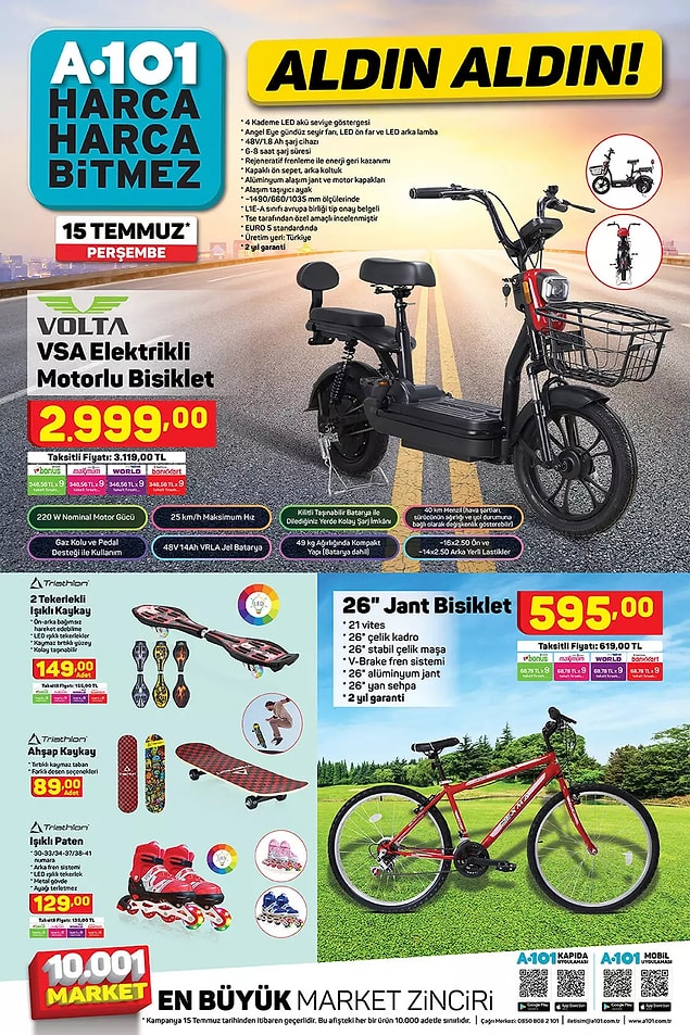 Volta VSA Elektrikli Motorlu Bisiklet 2999 TL.