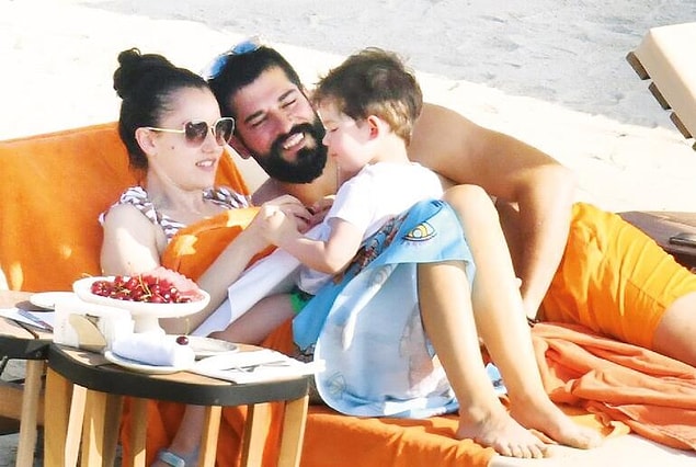 5. Fahriye Evcen ve Burak Özçivit çifti oğulları Karan’la tatile çıktı.