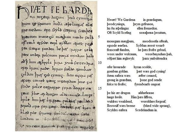 1. Eski İngilizcede, M.S.700-750 dolaylarında yazılan epik bir şiirdir.