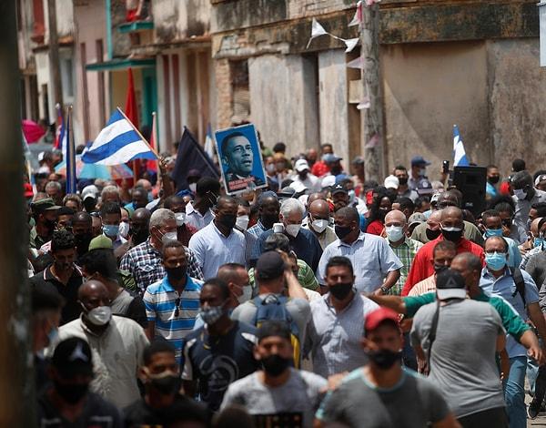 Küba'daki gösterilere Amerika Birleşik Devletleri'nden üst düzey tepki geldi.