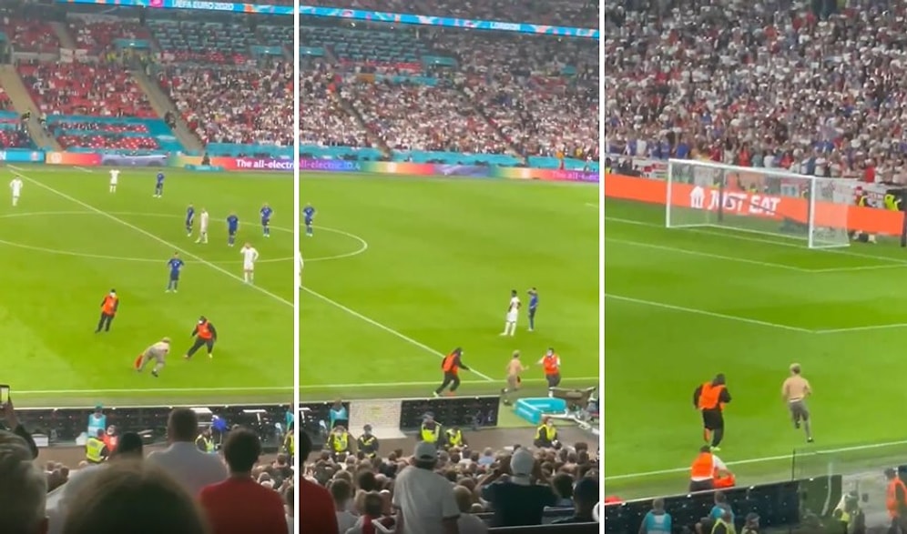 EURO 2020 Finalinde Sahaya Giren Taraftar Zar Zor Yakalandı