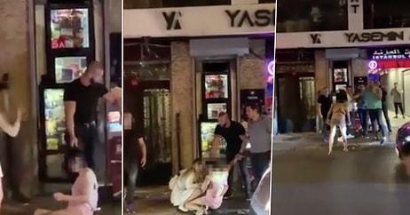 Akılalmaz Görüntüler! Gece Kulübünden Saçlarından Sürükleyerek Çıkarttıkları Kadını Tekme Tokat Dövdüler