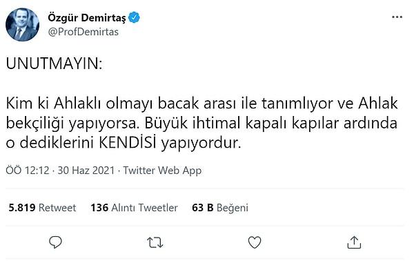 14. Hatırlarsanız geçtiğimiz günlerde şort giydiği için bir kadına saldıran ''Yavuz Atsız'' isimli erkek Twitter'da gündem olmuş ve büyük tepki çekmişti. Özgür Demirtaş'ta bu konu hakkında düşüncelerini dile getirdi.