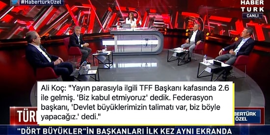 İşte Görmek İstediğimiz Hareketler! 4 Büyük Kulübün Başkanları Canlı Yayında Türk Futbolunu Masaya Yatırdılar