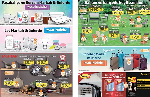Balkon ve bahçe ürünlerinde indirmler olarak.