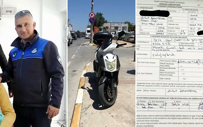 Motosikletini Kaldırıma Park Eden Zabıta Kendine Ceza Yazdı