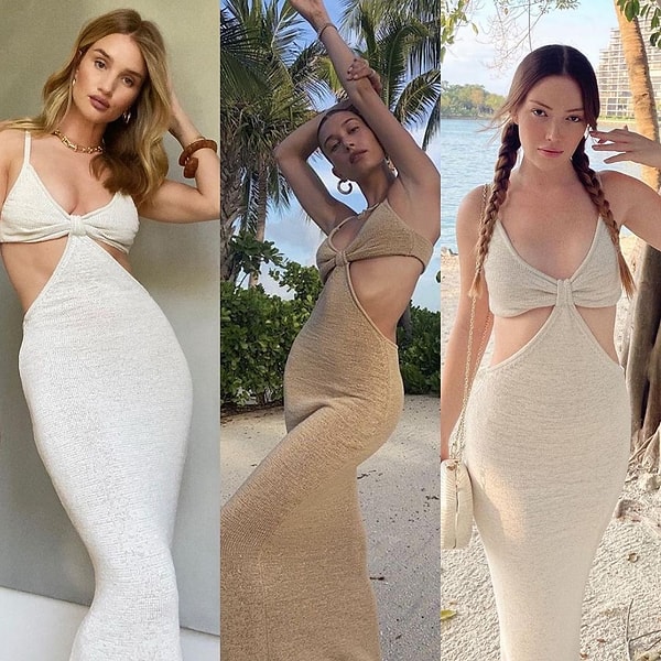 7. Danla Bilic, iki yazdır Rosie Huntington-Whiteley ve Hailey Bieber gibi sayısız ünlüde gördüğümüz ikonik elbiseyi giydi.