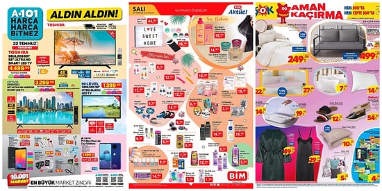 İndirim Günleri Başlıyor: 19 - 25 Temmuz Haftasında A101, BİM ve ŞOK Aktüel Ürünler Listesinde Neler Var?