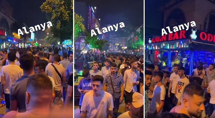 Alanya'da Sokakta Kaydedilen ve 1 Erkeğe 100 Erkeğin Düştüğü Görüntüler