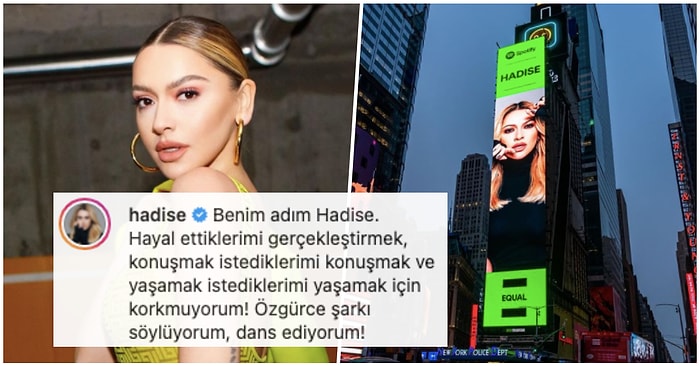 Hadise New York Times Square’daki Fotoğrafı ile 'Kadınların Sesini Daha Çok Duyacaksınız' Mesajı Verdi!