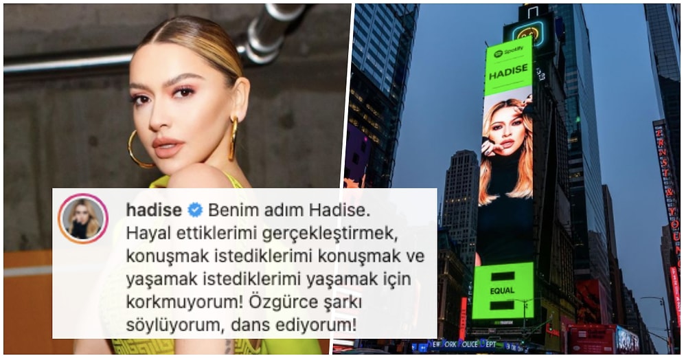 Hadise New York Times Square’daki Fotoğrafı ile 'Kadınların Sesini Daha Çok Duyacaksınız' Mesajı Verdi!