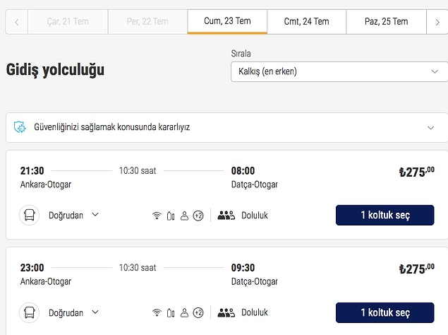 Tatil ulaşımının birkaç tane yolu var. Arabanız varsa arabanızla gidersiniz, ki o da su yakmıyor. Yaz sezonunda fiyatı uzay seviyesine çıkan uçak bileti alabilirsiniz veya neredeyse uçak biletine yakın bir otobüs bileti alarak gideceğiniz yere 12 saatte varabilirsiniz. Bakın mesela bu aşağıda görmüş olduğunuz bir otobüs bileti. Yalnız bu tek kişilik bir fiyat, daha çoluğunuz çocuğunuz için bilet almadınız.