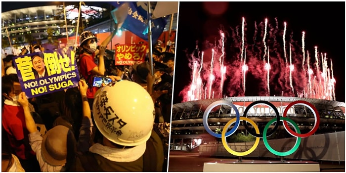 Protestoların Gölgesinde... 2020 Tokyo Olimpiyatları Açılış Töreninden Renkli Kareler