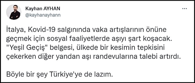Pek çok kişi 'Yeşil Geçiş' benzeri uygulamaların Türkiye için gerekli olduğunu dile getiriyor. 👇