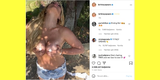 Uzun Süredir Ortalıklarda Görünmeyen Britney Spears Yaptığı Üstsüz Paylaşımlarla Ortalığı Yaktı!