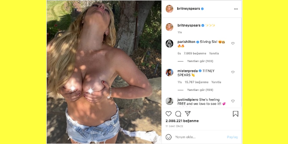 Uzun Süredir Ortalıklarda Görünmeyen Britney Spears Yaptığı Üstsüz Paylaşımlarla Ortalığı Yaktı!