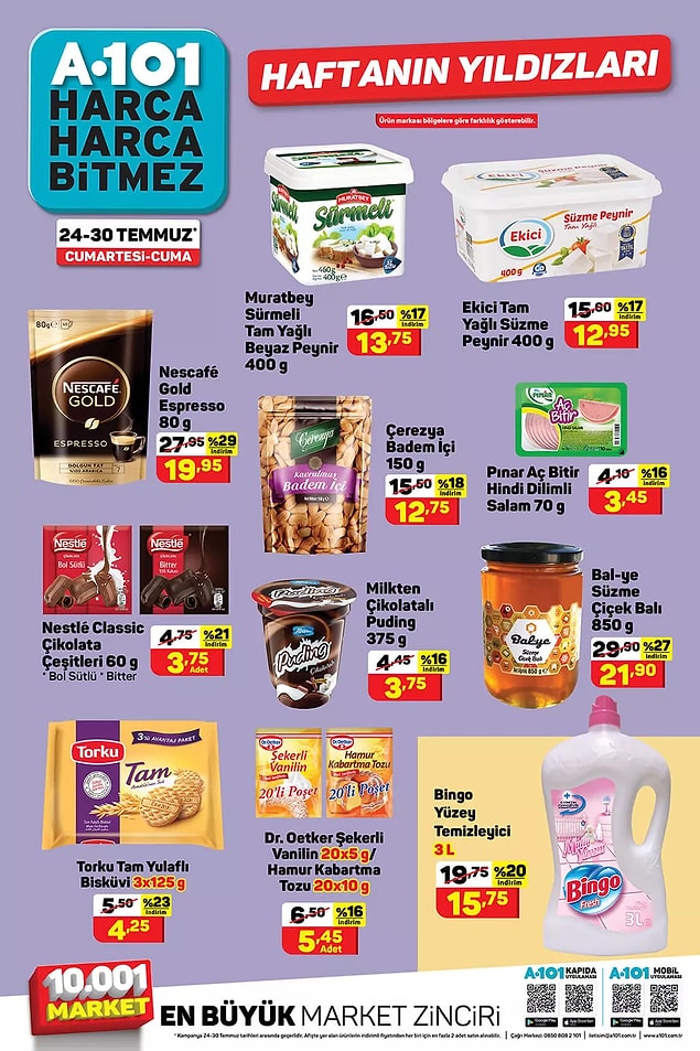 A101'de bu hafta Nescafe Gold 80 gr Espresso 19,95 TL.