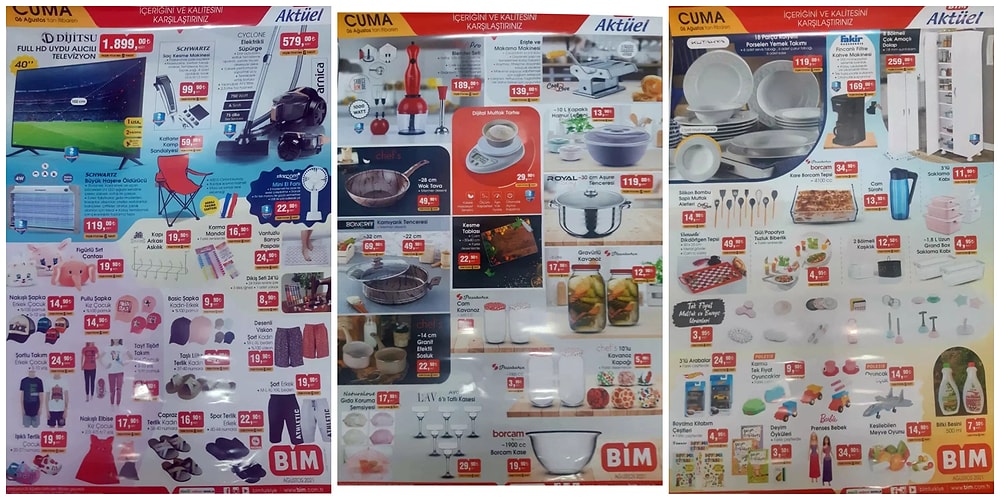 3 - 6 Ağustos BİM Aktüel İndirim Kataloğu