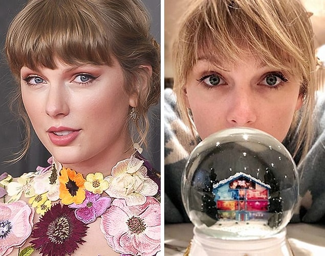 4. Taylor Swift: Kar küresi yapmak
