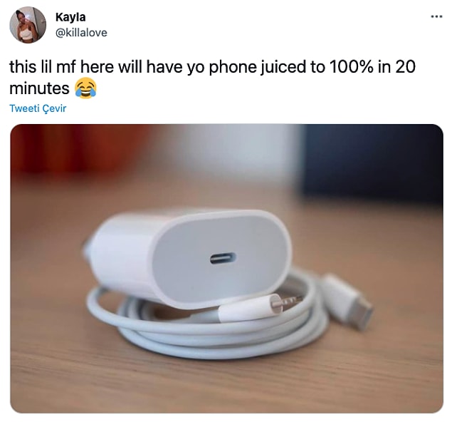 9. "Bu küçük canavar telefonunuzu 20 dakikada %100 şarj ediyor."