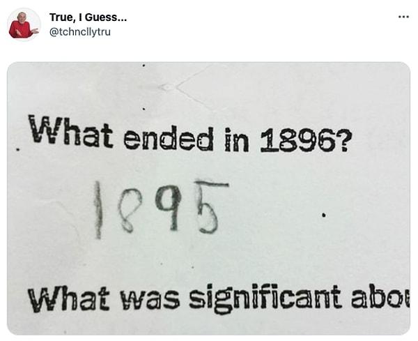 13. "1896'da biten şey nedir?      /       1895"