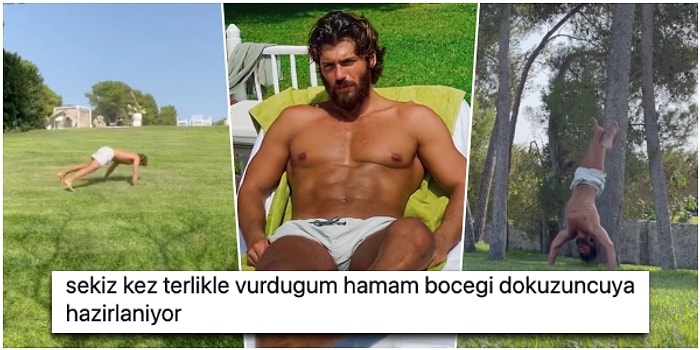 Yaptığı İlginç Sporu Paylaşarak Ne Kadar Güçlü Olduğunu Gösteren Can Yaman'a Gelen Birbirinden Komik Tepkiler