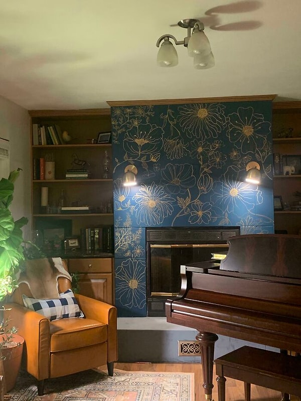 12. Сделала такую работу над своим камином