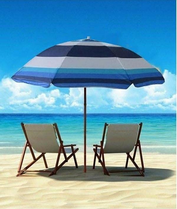 3. Kumsalda kullanmalık güneş şemsiyesi...