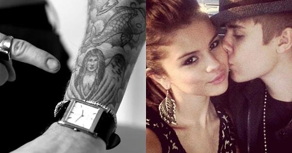 1. Ünlü şarkıcı Justin Bieber'ın kolunda eski sevgilisi Selena Gomez'den esinlenmiş bir melek dövmesi var.