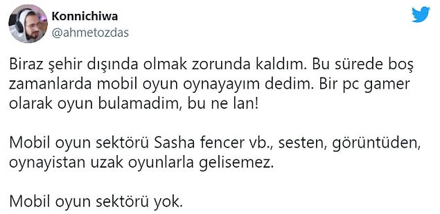 15. Mobil oyun sektörü yok demek de sanki biraz haksızlık gibi.