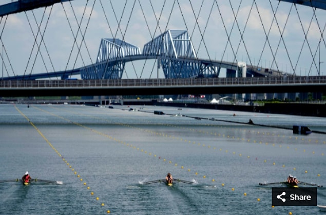 38. 27 Temmuz 2021'de Rowan McKellar, Harriet Taylor, Karen Bennett ve Rebecca Shorten (GBR), Sea Forest Waterway'deki Tokyo 2020 Olimpiyat Oyunları sırasında kadınlar elemesinde yarışıyor.