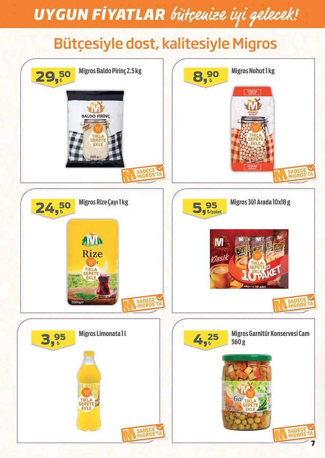 Migros Nohut (1000 g) 8,90 TL.