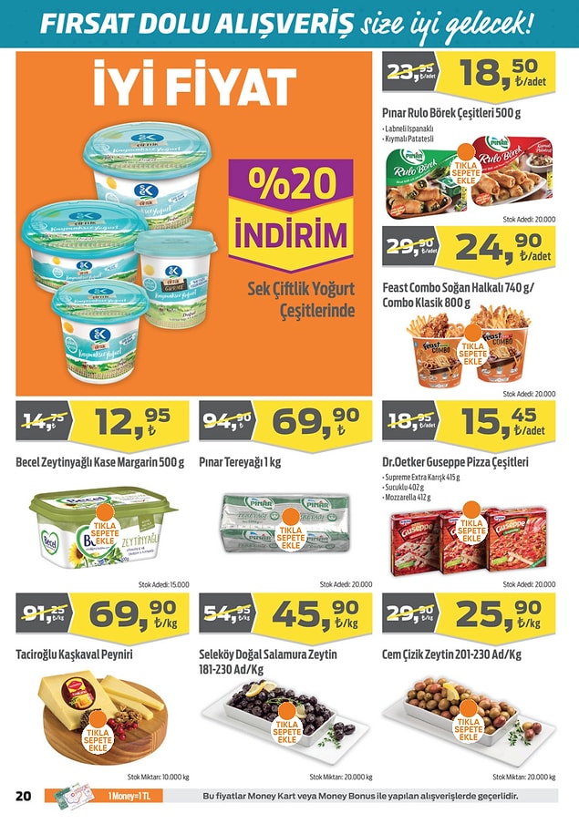 Taciroğlu Kaşkaval Peyniri kg 69,90 TL.