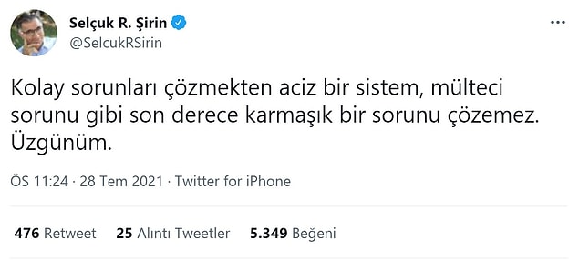 Araştırmacı Selçuk R. Şirin ise bu sorunun çözülemeyeceğini düşündüğünü Twitter hesabından paylaştı.