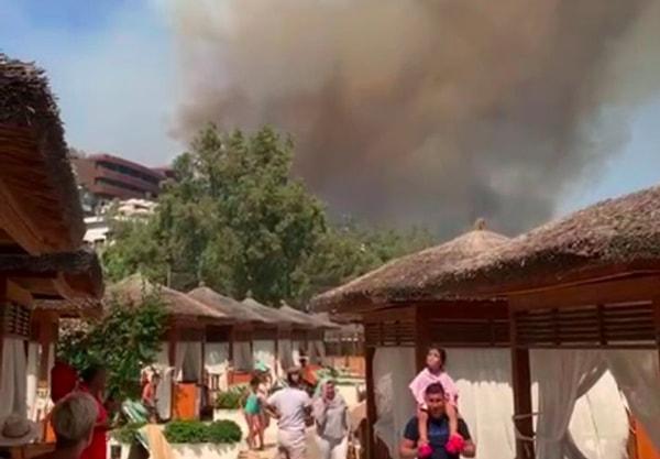 Bodrum'da bir otel tahliye ediliyor