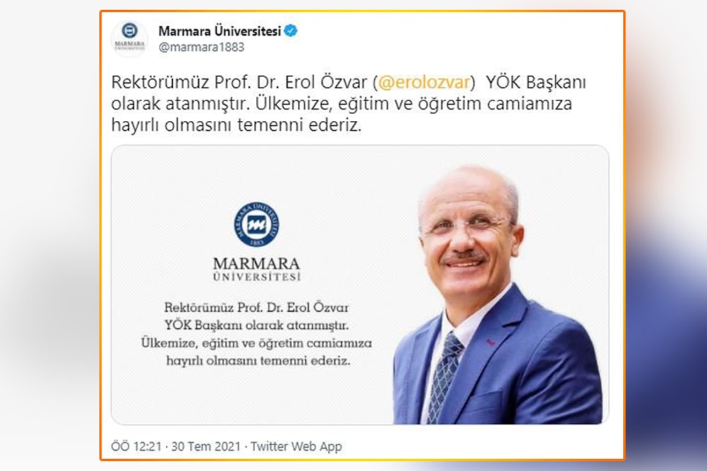 Resmi Gazete'yi Beklemeden Yeni YÖK Başkanını Açıklayan Marmara Üniversitesi, Paylaşımı Sildi