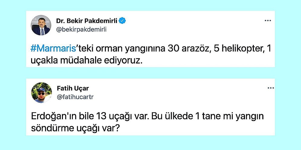 Marmaris'teki Orman Yangınına Tek Bir Uçakla Müdahale Edilmesine Tepkiler Var